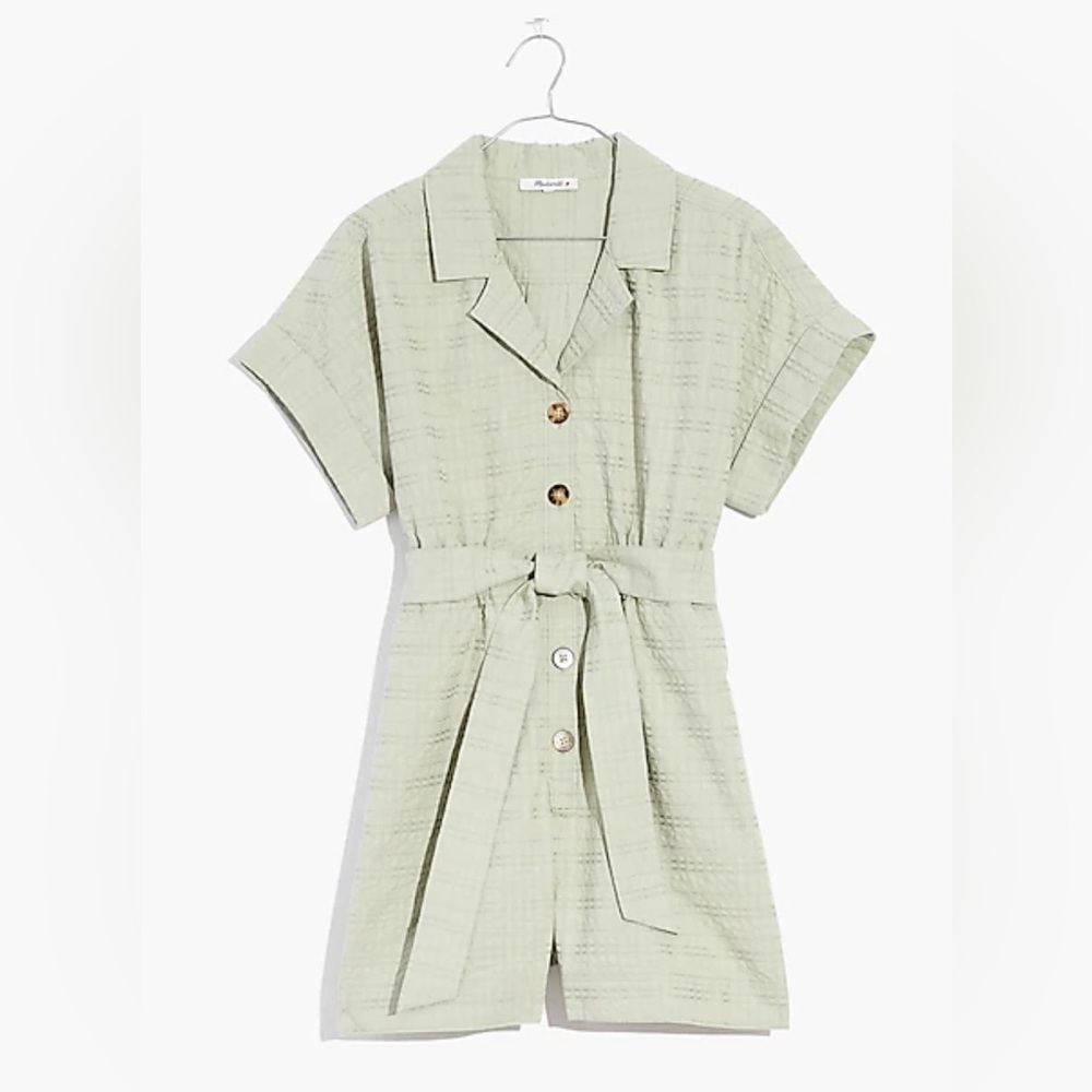 NWT Madewell Seersucker‎ Camp Romper, Size XL